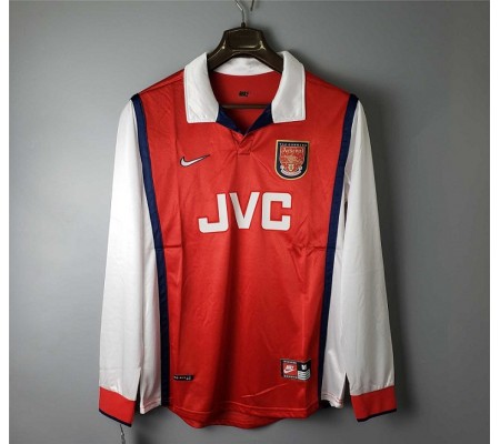 Arsenal 98/99 Home Dark Red Long Sleeve Soccer Jersey